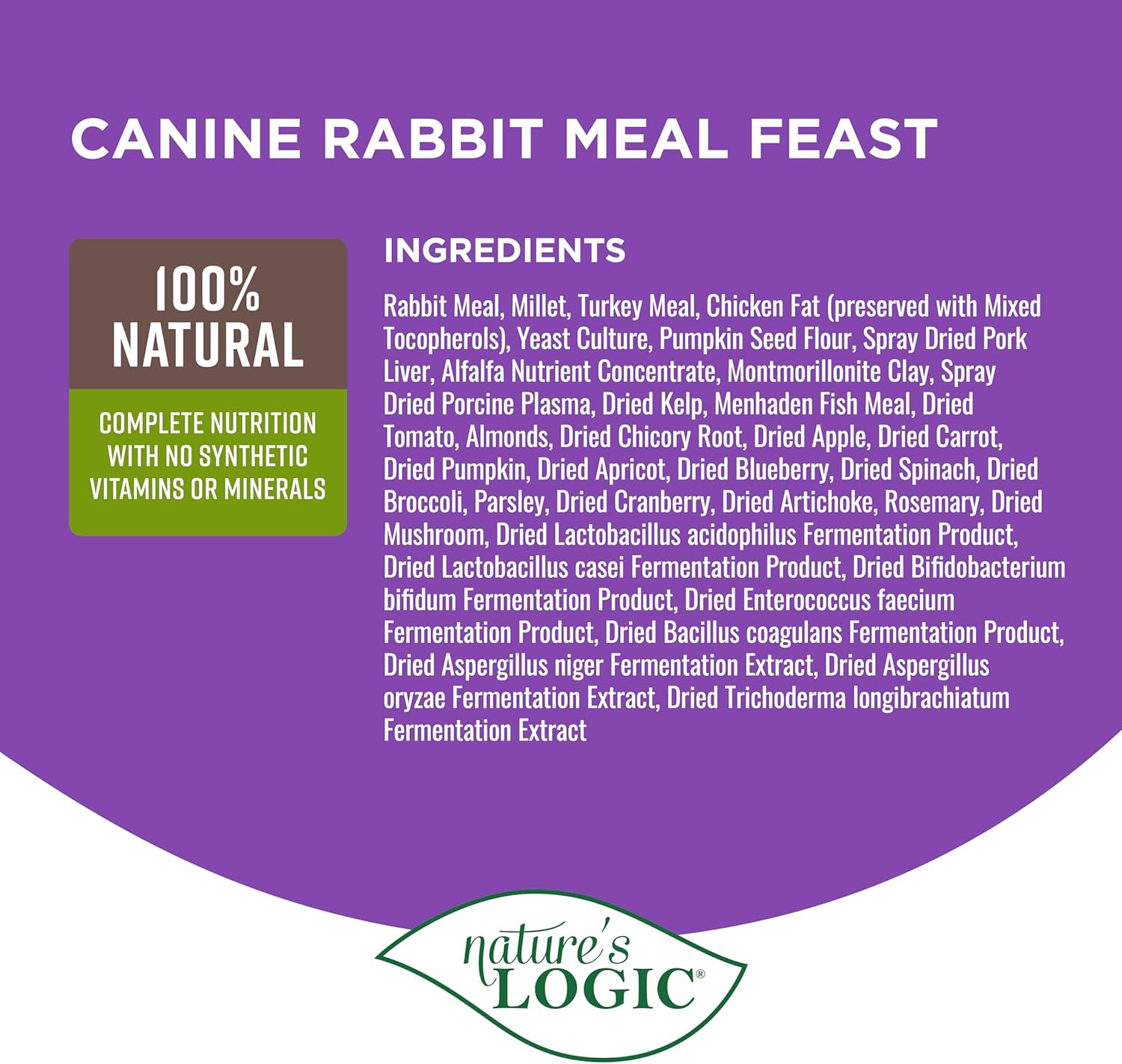 Nature's Logic Canine Rabbit Meal Feast, 4.4lbs : Pet Supplies