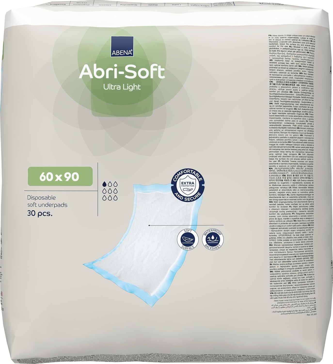 ABENA Abri-Soft Ultra Light Disposable Incontinence Bed Pads, Eco-Friendly Incontinence Underpads, Leak Protection, Soft & Secure Bed Protectors For Incontinence - 60x90cm, 800ml, 30PK : Amazon.co.uk: Health & Personal Care