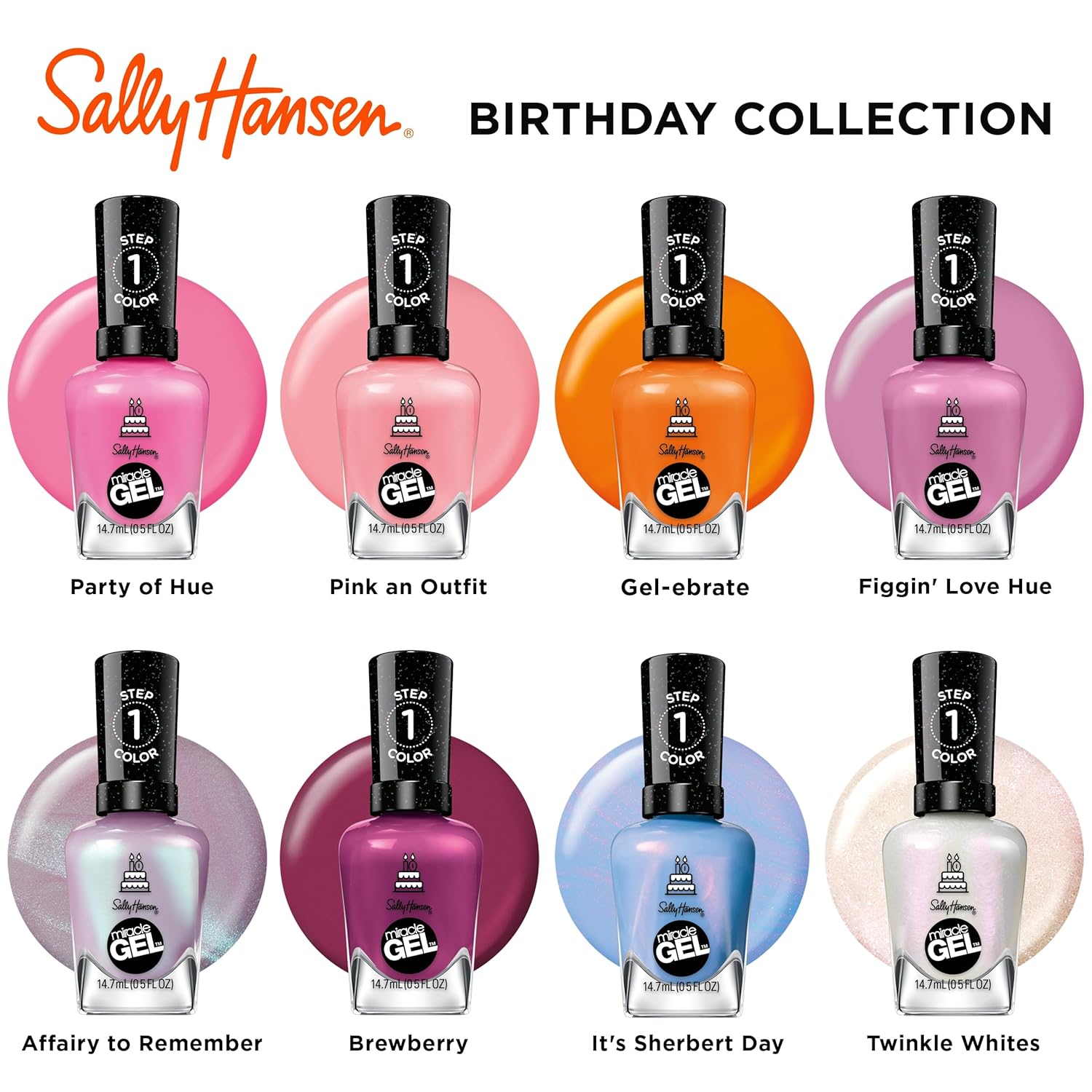 Sally Hansen Miracle Gel™, One Gel of a Party Affairy to Remember, Long Lasting, Gel-Like Formula, No UV Lamp Needed, Purple Nail Polish : Beauty & Personal Care