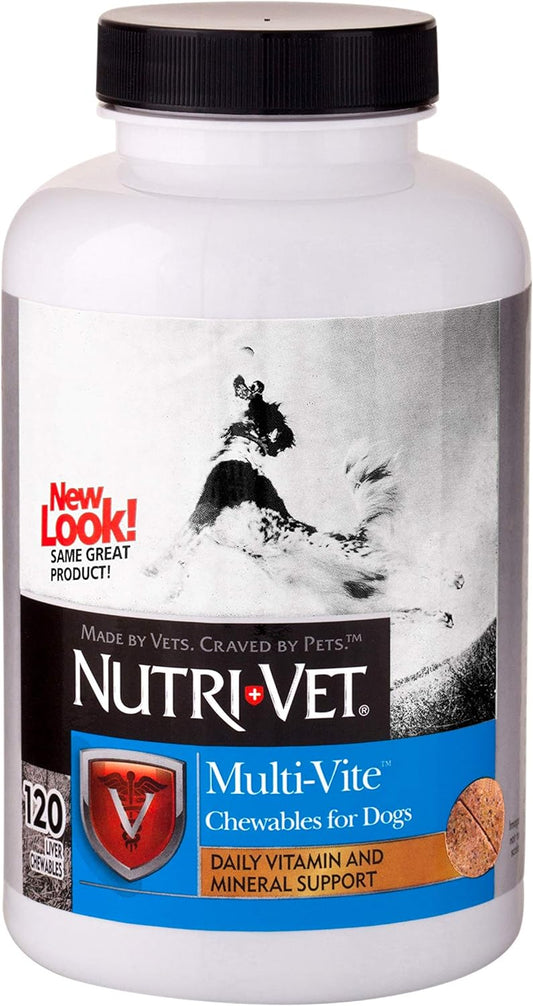 Nutri-Vet Multi-Vite Chewables for Adult Dogs - Daily Vitamin and Mineral Support to Support Balanced Diet - 120 Count