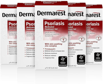 Dermarest Psoriasis Medicated Skin Treatment Gel - 4 Oz, Pack Of 5