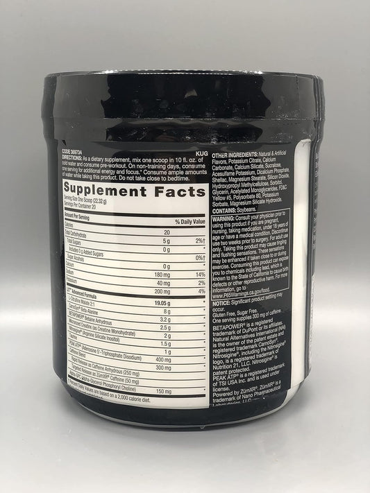 BEYOND RAW LIT AF | Advanced Formula Clinical Strength Pre-Workout Powder | Contains Caffeine, L-Citruline, and Nitrosigine | Lemon Ice | 20 Servings