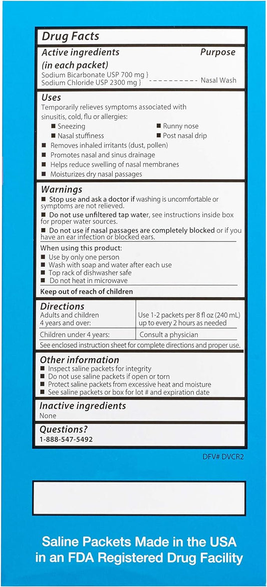 Rite Aid Nasal Rinse Sinus Relief Kit - 1 Bottle & 30 Saline Packets | Nasal Irrigation System | Relieve Allergies, Sinus Infections, and Nasal Congestion Symptoms