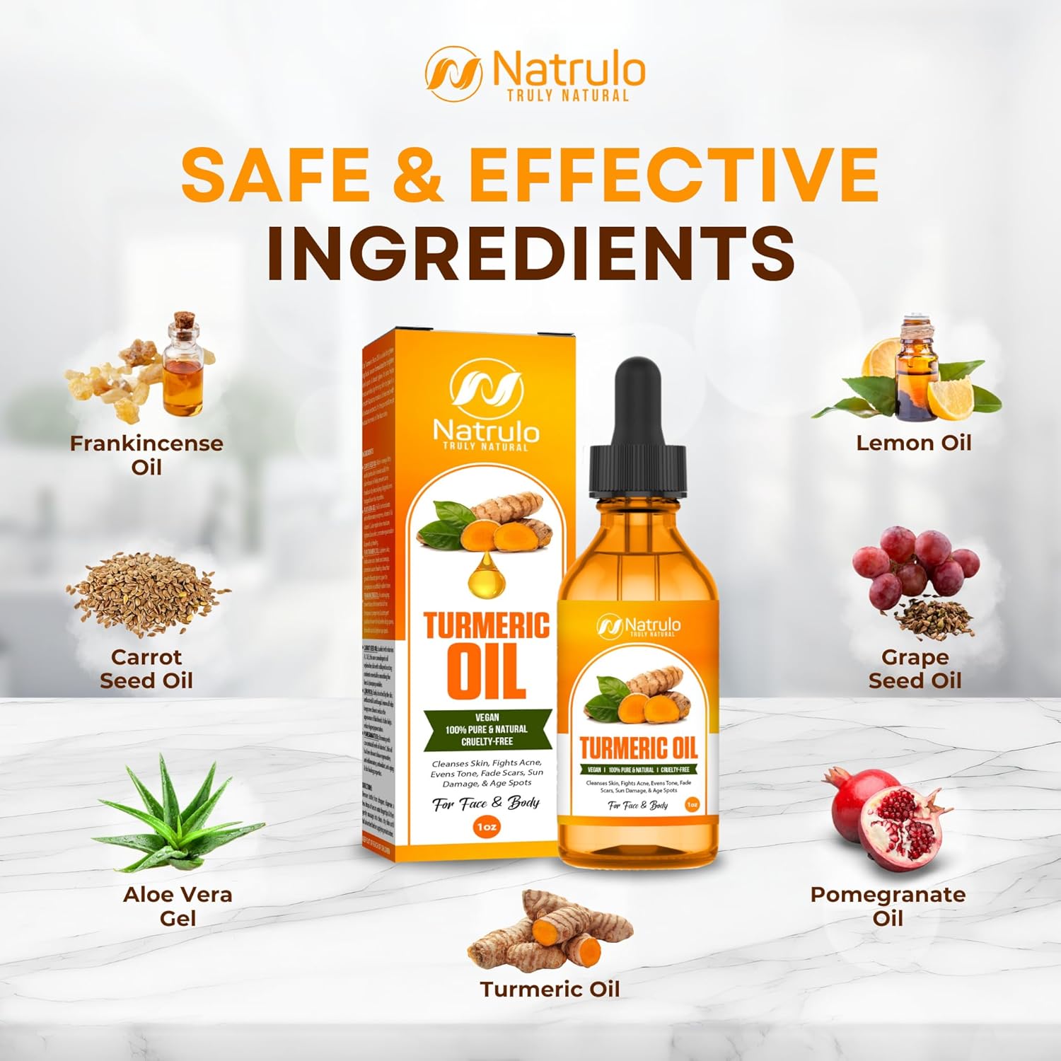 Turmeric Oil – Dark Spot Facial Serum For Face & Body – Natural Skin Brightening Serum & Hyperpigmentation Treatment – Turmeric Glow Serum Cleanses, Fights Acne, Evens Tone, Scars – For All Skin Types : Beauty & Personal Care