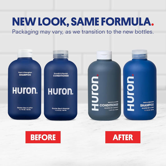 Huron Men’S Shampoo & Conditioner Set - Clean & Invigorating Scent - Hydrating, & Nourishing Shampoo & Conditioner For Men - Vegan Ingredients & Cruelty Free