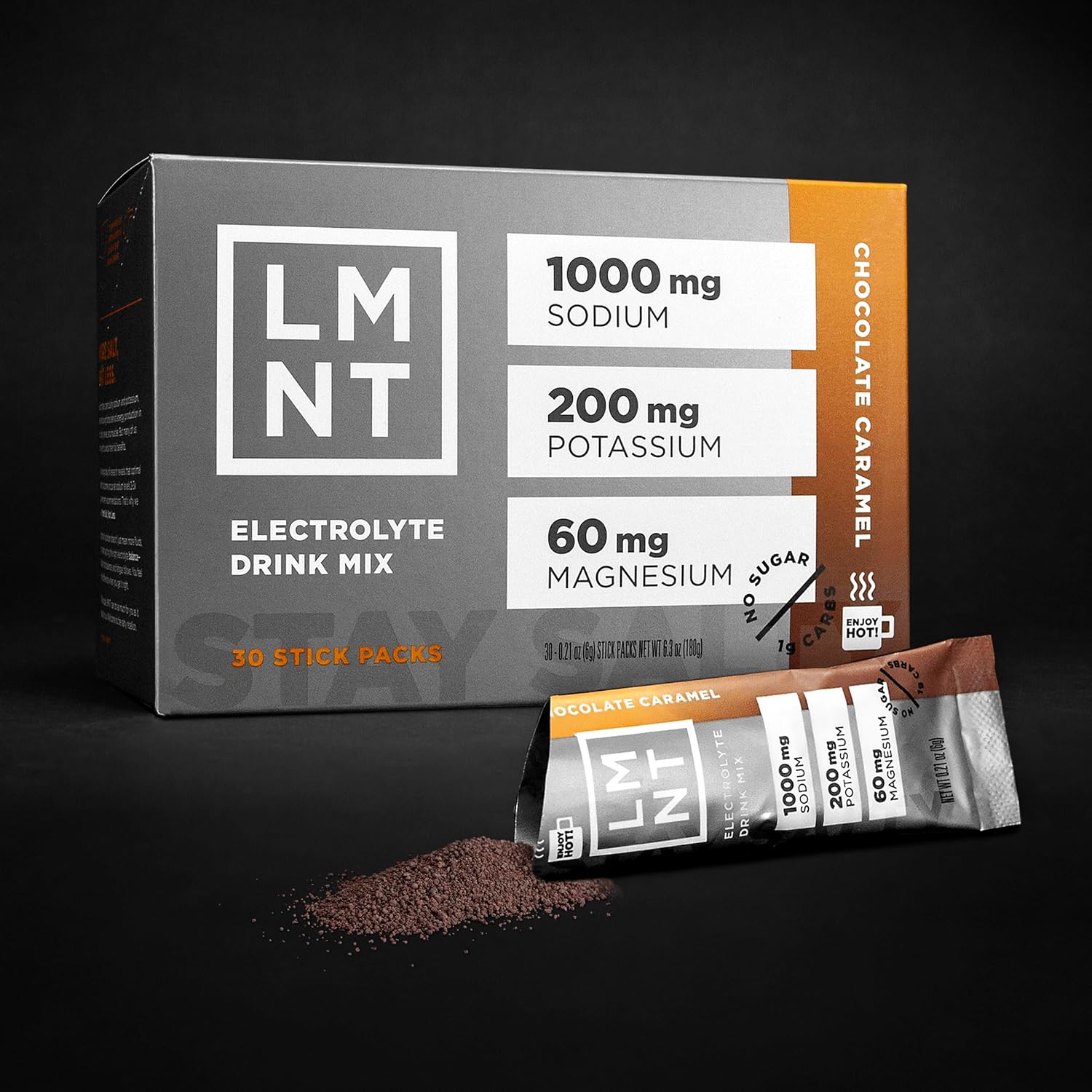LMNT Hot Chocolate and Coffee Mixer - Chocolate Caramel Salt Electroly