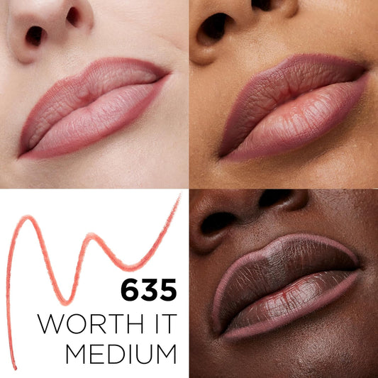 L'Oreal Paris Colour Riche Lip Liner Pencil, Creamy Lip Liner With Omega 3 And Vitamin E, 635 Worth It Medium (Medium Dark Mauve)