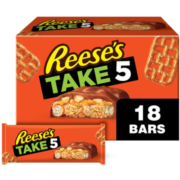 Reese'S Take 5 Pretzel, Peanut And Chocolate Candy Bars, 1.5 Oz (18 Count)