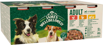 James Wellbeloved Adult Turkey, Lamb and Chicken in Loaf 12 Cans, Hypoallergenic Wet Dog Food, Pack of 1 (12 x 400 g)?432570