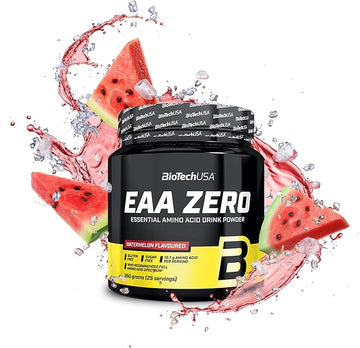 Biotechusa Eaa Zero - Essential Amino Acid Power | 7160Mg Eaa/Serving | Who Recommended Ratio | Sugar-Free, Gluten-Free, 350 G, Watermelon