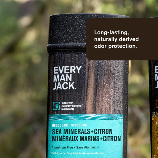 Every Man Jack Sea Minerals + Citron Men’S Deodorant - Stay Fresh With Aluminum Free Deodorant For All Skin Types - Odor Crushing, Long Lasting, With Naturally Derived Ingredients - 3Oz