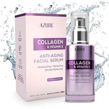 Azure Cosmetics Vitamin C Serum For Face - Dermatologist Tested, Anti-Aging With Hyaluronic Acid For Dark Spots, Fine Lines & Wrinkles - Brightning, Clean Korean Skincare For Glass Skin - 1.69 Fl Oz