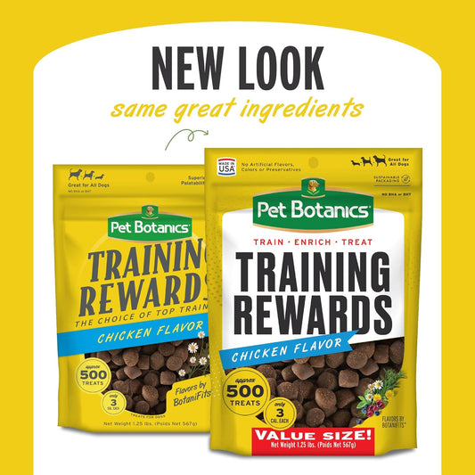 Pet Botanics 20 Oz. Pouch Training Reward Soft & Chewy, Chicken Flavor, With 500 Treats Per Bag, The Choice Of Top Trainers