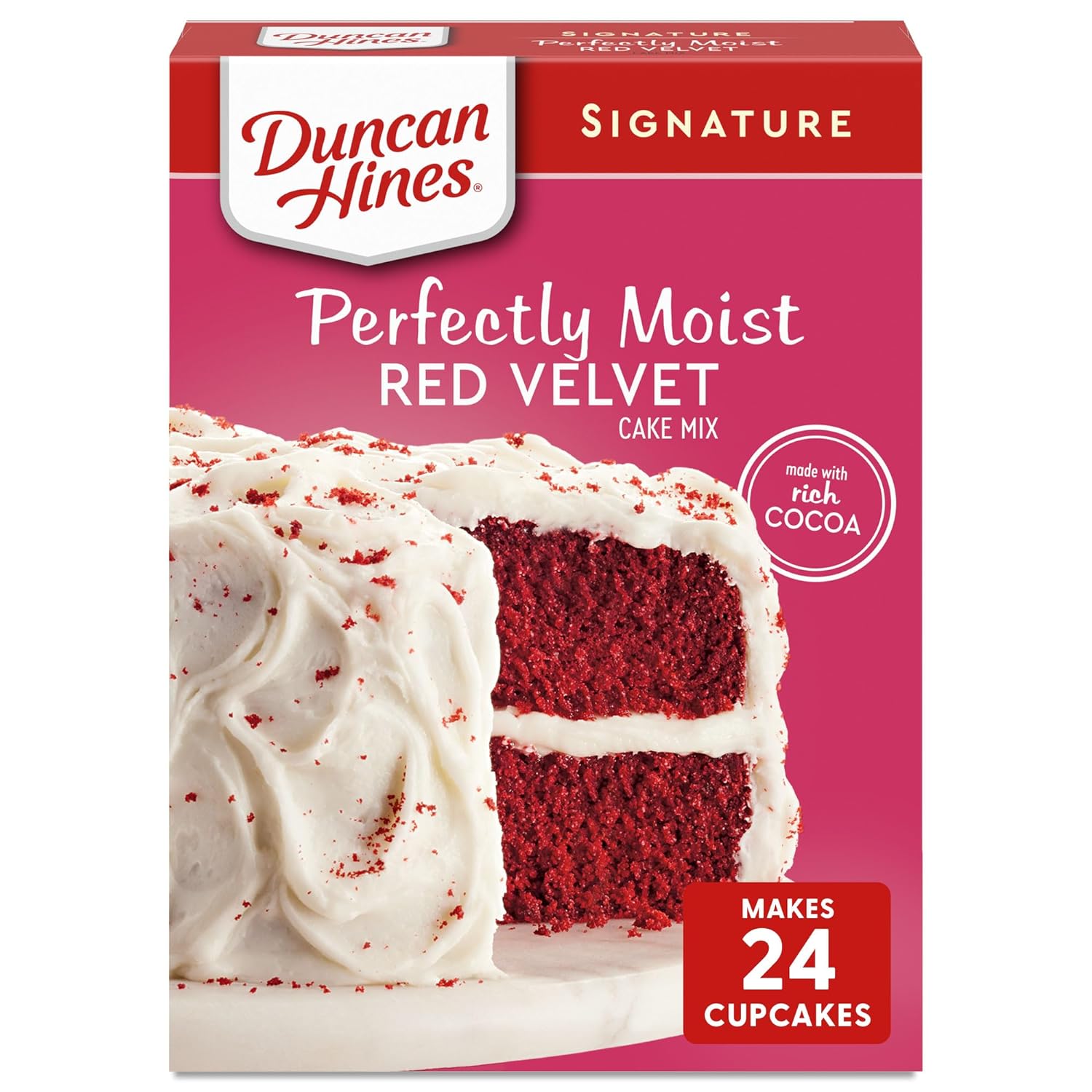 Duncan Hines Signature Cake Mix, Red Velvet, 15.25 oz