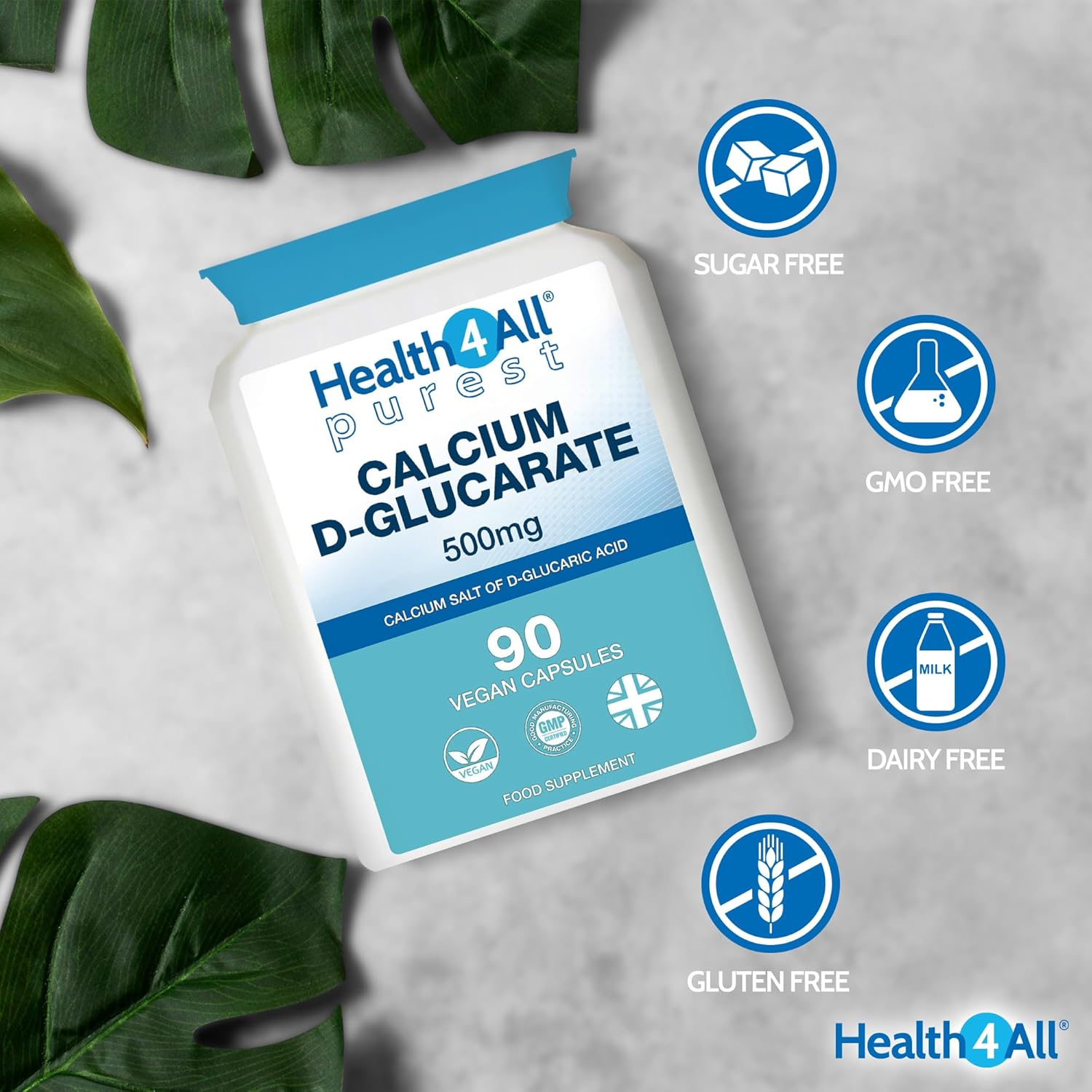 Health4All Calcium D-Glucarate 500mg - Oestrogen Supplements for Women and Men - Hormone Balance Support - 90 Vegan Capsules : Amazon.co.uk: Health & Personal Care