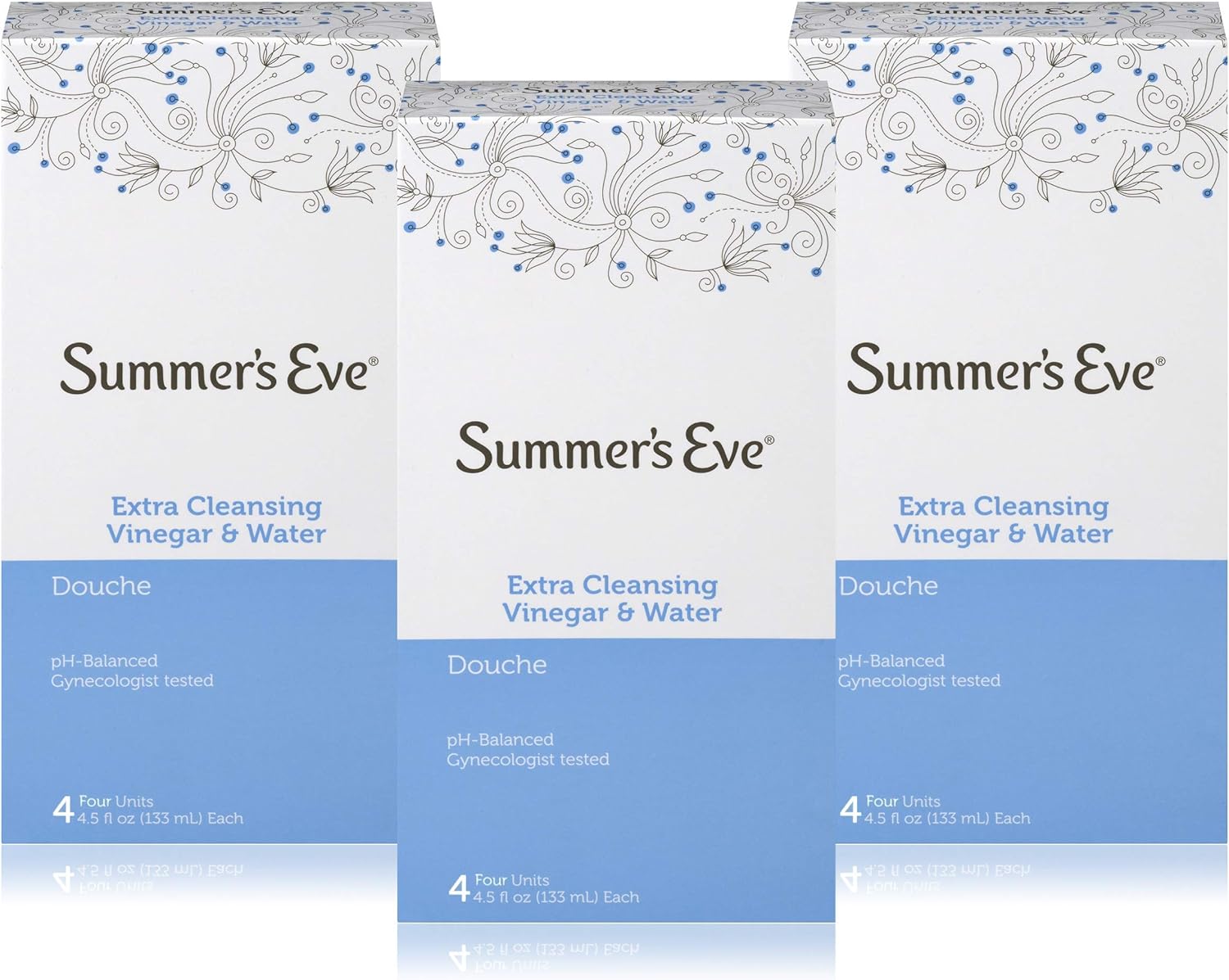 Summer'S Eve Douche, Extra Cleansing Vinegar And Water, 4.5 Fl Oz, 4 Ct. (Pack Of 3)