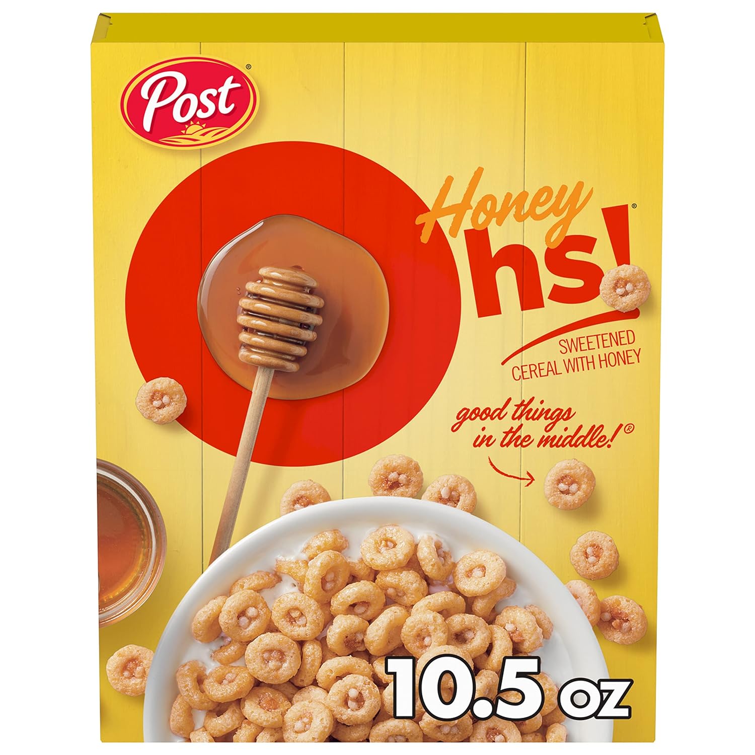 Honey Ohs! Crunchy Breakfast Cereal Os Made with Sweetened Corn, Oats and Rice, 10.5 OZ Box