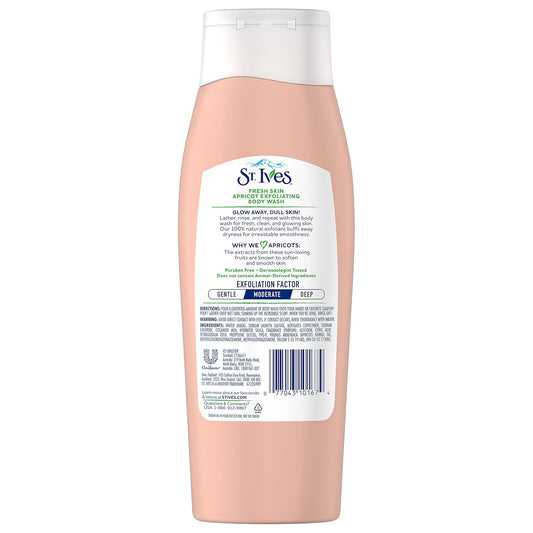 St. Ives Smooth & Glow Body Wash, Apricot 13.5 Oz