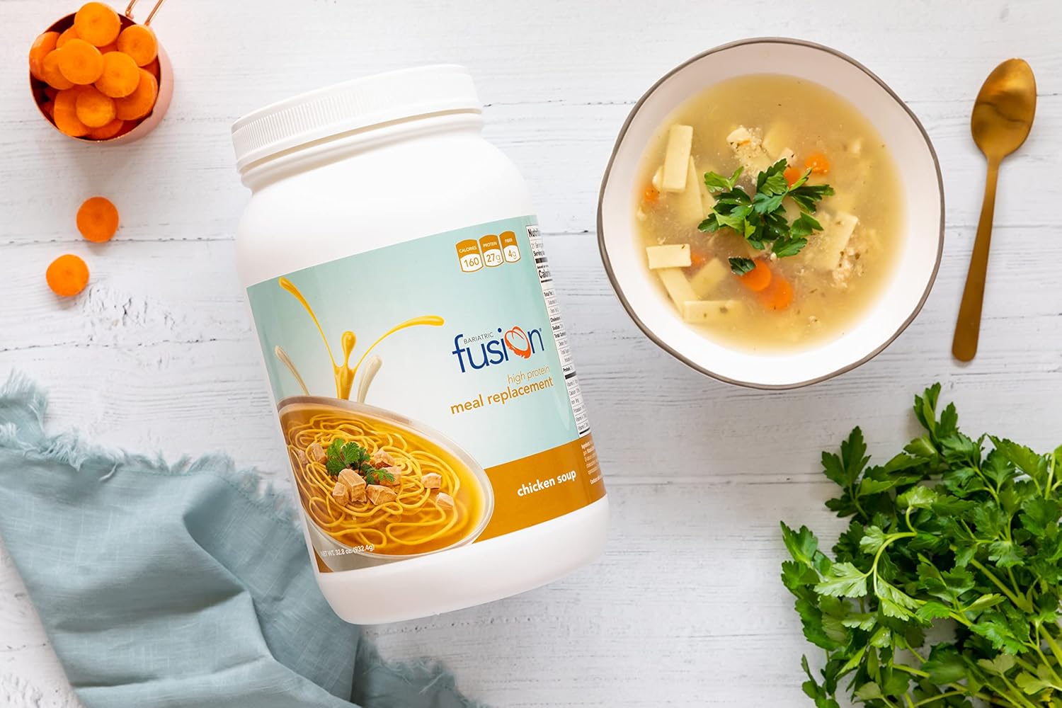 Bariatric Fusion Chicken Soup Meal Replacement 27g Protein Powder, 21 Serving Tub for Bariatric Surgery Patients Including Gastric Bypass and Sleeve Gastrectomy - No Gluten, Aspartame or Sugar