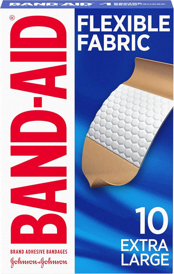 Band-Aid Brand Adhesive Bandages Flexible Fabric, Extra Large, 10 Count (Pack Of 2)