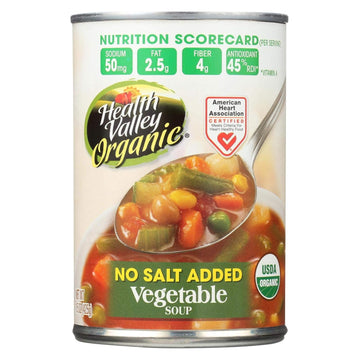Health Valley Organic Soup - Vegetable, No Salt Added - Case Of 6 - 15 Oz