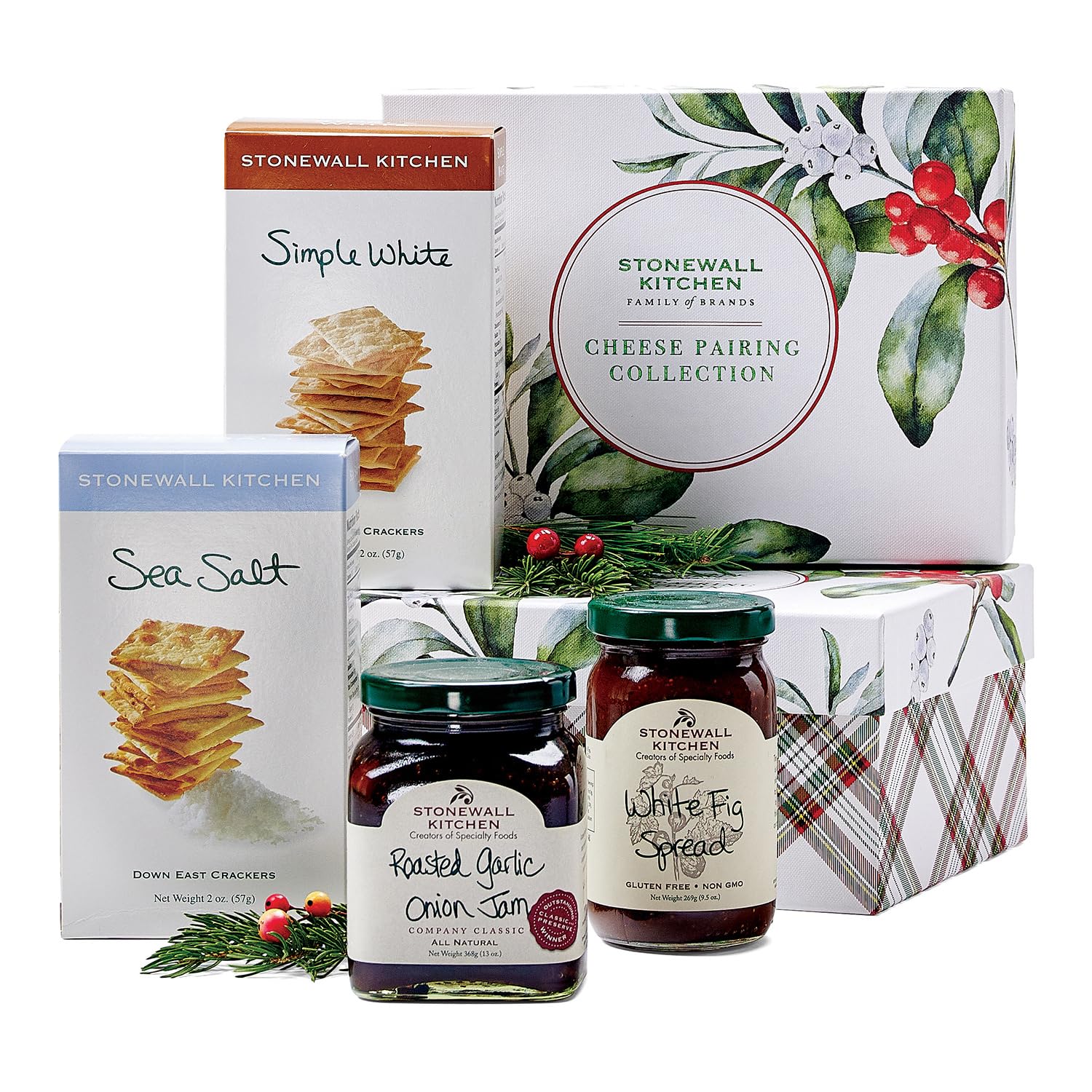 Stonewall Kitchen Winter 4 Piece Cheese Pairing Gift Set And Gift Box