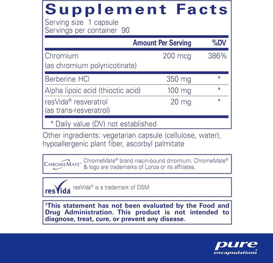 Pure Encapsulations Metabolic Xtra | Supplement To Support Carbohydrate Metabolism, And Homeostasis* | 90 Capsules
