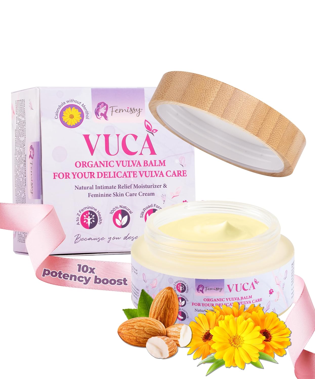 Vulva Balm Moisturizing Vaginal Cream with NO Menthol; Natural Yoni Cream for Feminine Health; Intimate Vulva Care for Redness Relief; Dryness Menopause Cream for External usage Sensitive Skin (2 oz)