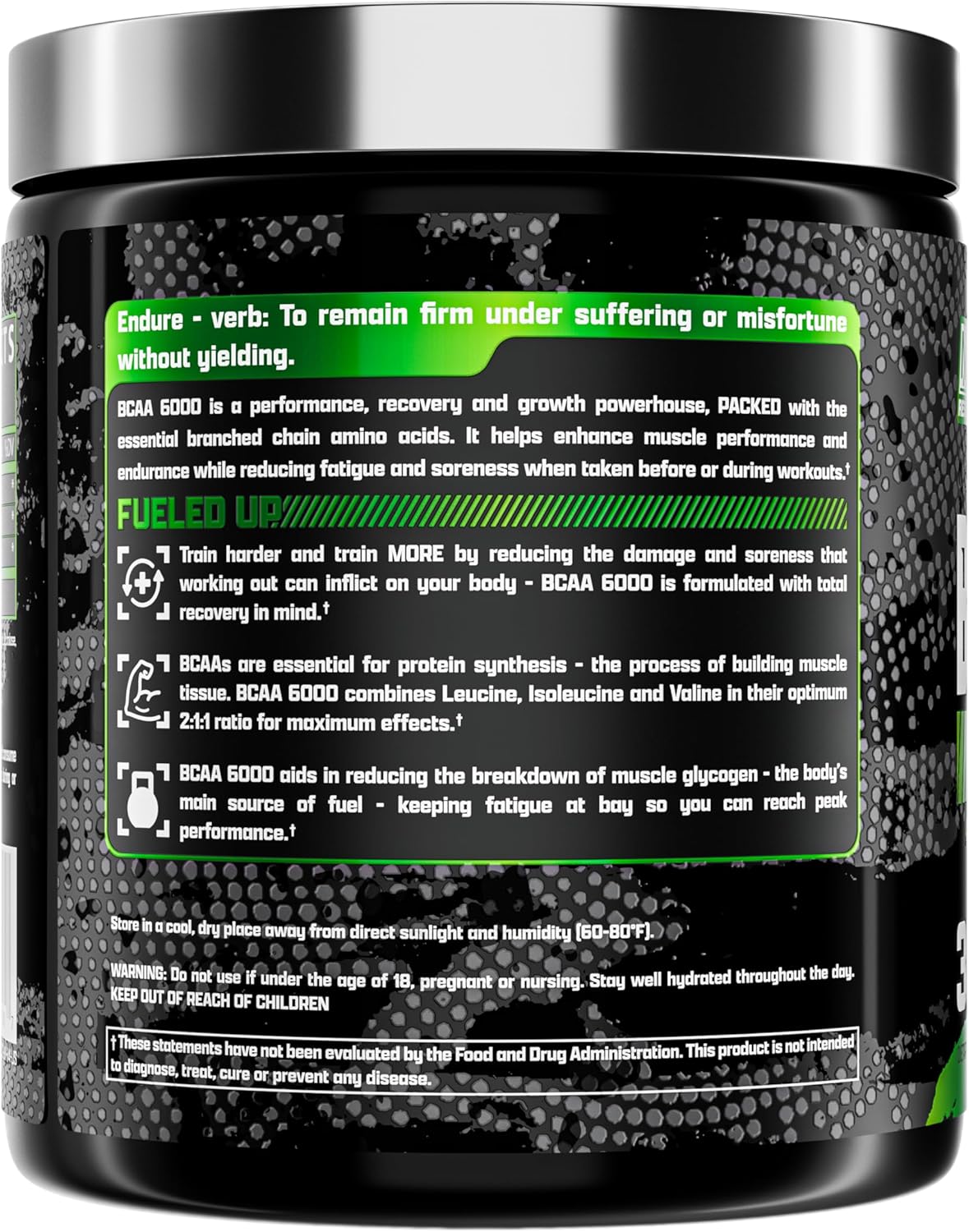 Nutrex Research - BCAA Powder 6000 Amino Acid - 6 Grams of BCAAs Amino Acids Supplement for Post Workout Recovery & Muscle Growth - Amino Energy Workout Recovery Drink (Green Apple - 30 Servings) : Health & Household