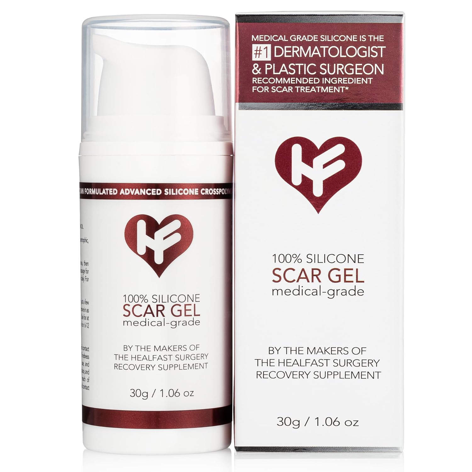 Physician Formulated Silicone Scar Gel Semi-Solid Sheeting - Advanced Crosspolymer Medical Grade Liquid Sheeting For Face, Body, Surgery, C Section, Burn, Keloidal & Hypertrophic Scars