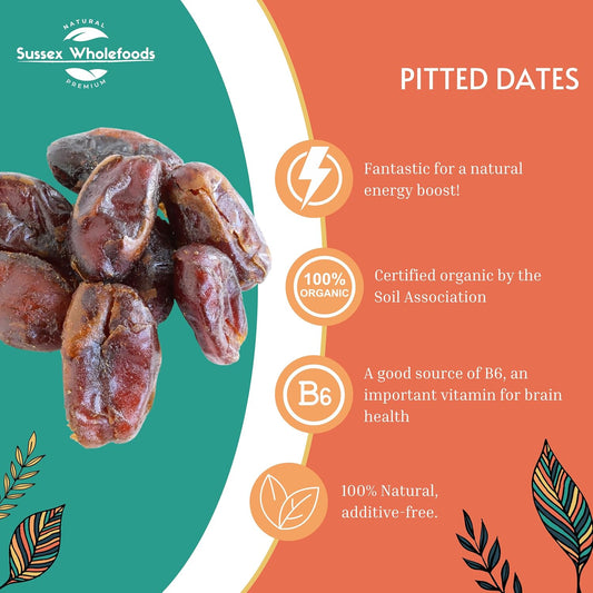Sussex Wholefoods Pitted Dates 2Kg - Sweet, Soft & Ready To Enjoy - Perfect For Snacking!