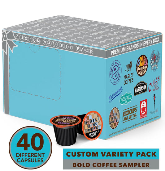 Crazy Cups Coffee Pod Variety Pack, Single Serve Cups, Original Version, Bold & Dark Roast, 40 Count