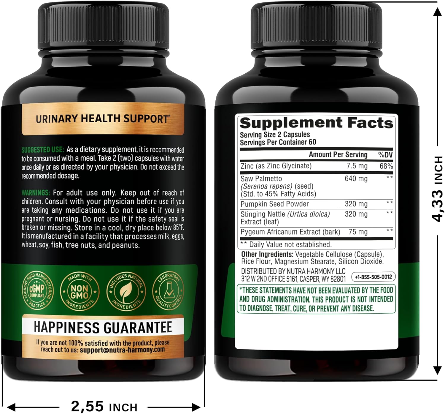 Saw Palmetto For Men 640Mg - Pumpkin Seed | Nettle | Zinc & Pygeum - Prostate Health & Urinary Supplement - Dht Blocking & Hair Support - 45% Fatty Acids, Clinical Strength - Made In Usa, 120 Capsules