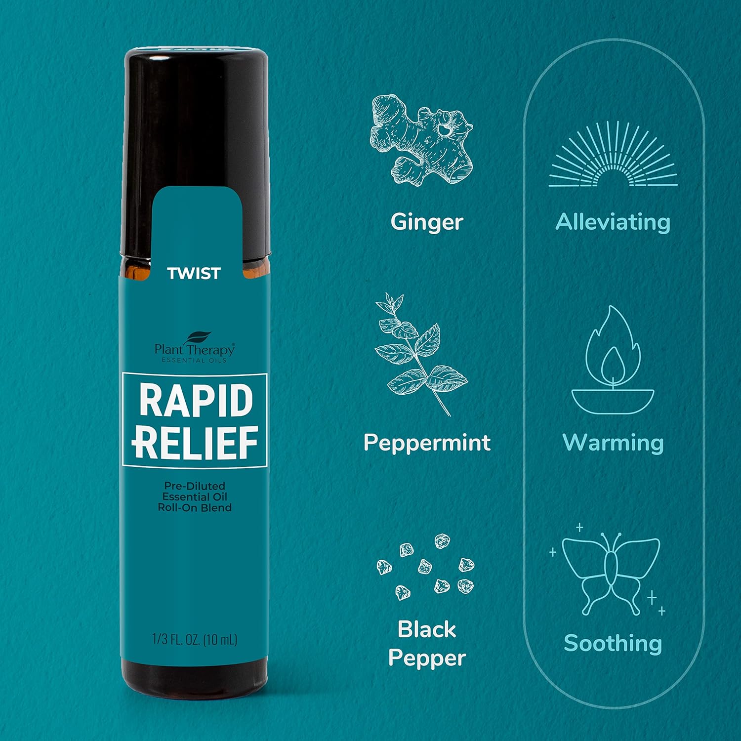 Plant Therapy Pain Support Essential Oil Roll On Blend Set 10 mL (1/3 oz) Each of Ache Away, Rapid Relief & Tension Relief, Pure, Pre-Diluted, Essential Oil Blends : Health & Household