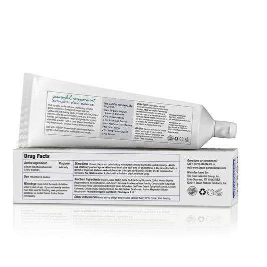 Jasön Powersmile Anti-Cavity & Whitening Gel, Powerful Peppermint, 6 Oz