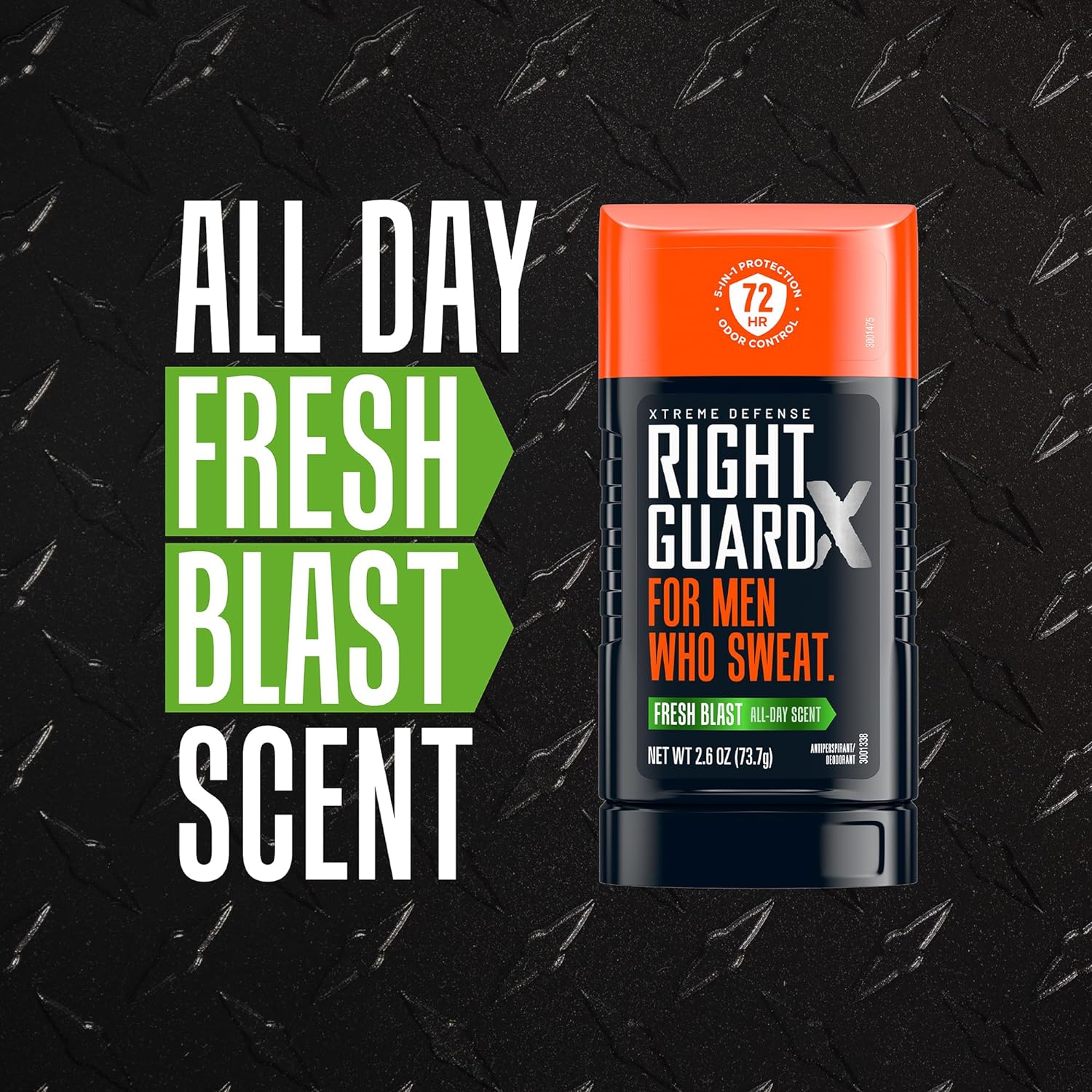 Right Guard Xtreme Defense Invisible Solid Antiperspirant & Deodorant ,72-Hour Odor Control,Fresh Blast Scent, 2.6 oz. (4 count) : Beauty & Personal Care