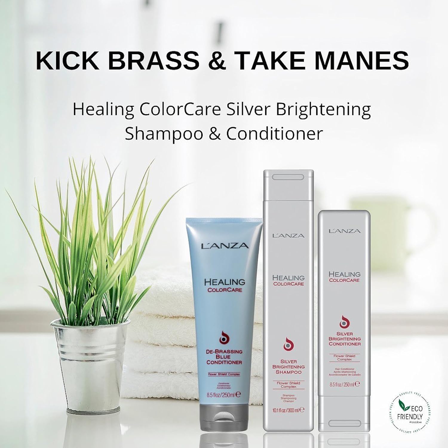 L’ANZA Healing ColorCare Silver Brightening Shampoo, for Silver, Gray, White, Blonde & Highlighted Hair - Boosts Shine and Brightness while Healing, Controls Unwanted Warm Tones (1.7 Fl Oz) : Beauty & Personal Care