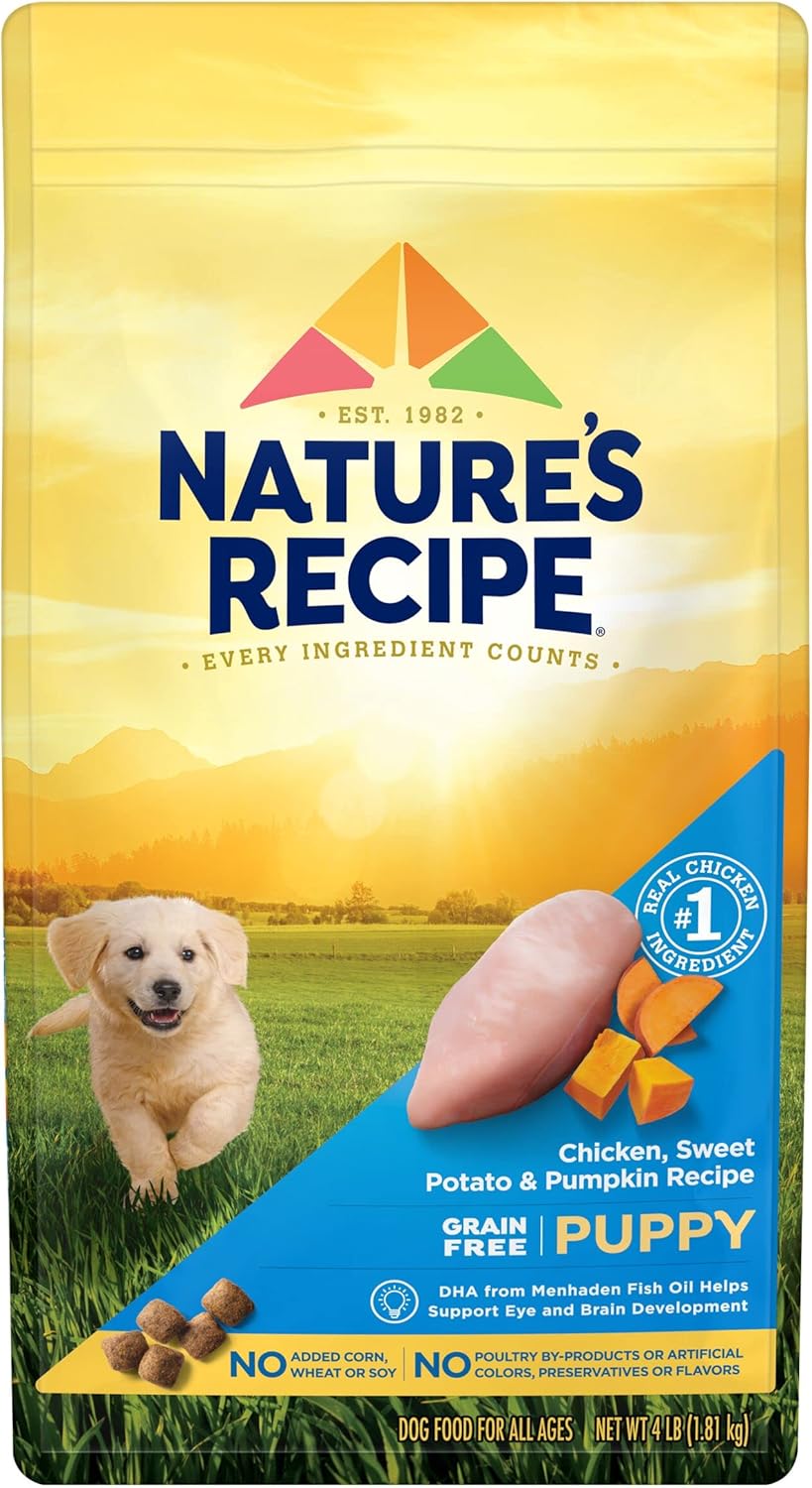 NatureS Recipe Grain Free Puppy Chicken, Sweet Potato & Pumpkin Recipe Dry Dog Food, 4 Lb. Bag