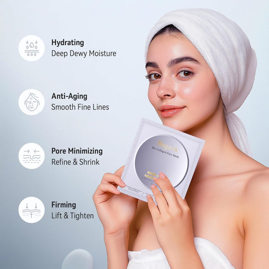 Bio Collagen Face Mask Overnight Hydrating Mask For Skin Care, Pore Minimizing, Anti-Aging, Pack Of 4