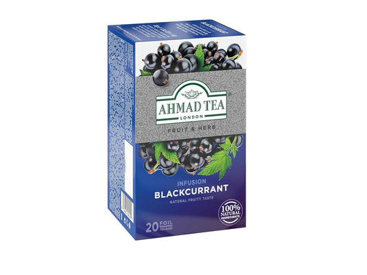 Ahmad Tea Herbal Tea, Blackcurrant Teabags, 20 Ct (Pack Of 6) - Decaffeinated & Sugar-Free