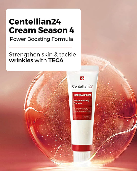 Centellian 24 Madeca Cream (Season 4, 1.7+1.7Fl Oz) & Expert Ampoule (Season 2, 0.2Fl Oz X 4 Pc) - Moisturizer With Teca, Centella Asiatica, Madecassoside & Soothing Serum For Even Tone With Gotu Kola