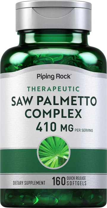 Piping Rock Saw Palmetto Complex | 160 Softgels | 410mg | Therapeutic Grade | Non-GMO, Gluten Free