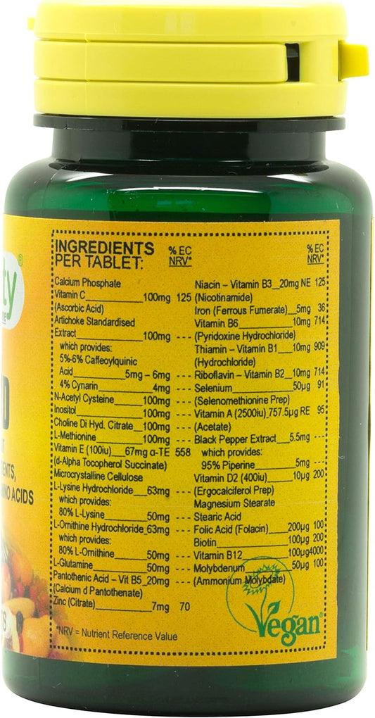 Veganicity Liver Kind : One-A-Day Multi Nutrient Supplement For Liver Support : 30 Tablets