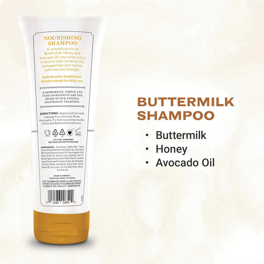 The Grandpa Soap Company Buttermilk Shampoo - Nourishing Formula To Help Revitalize Dry And Damaged Hair, With Honey & Avocado Oil, Vegan, Sulfates And Parabens Free, 8 Fl Oz