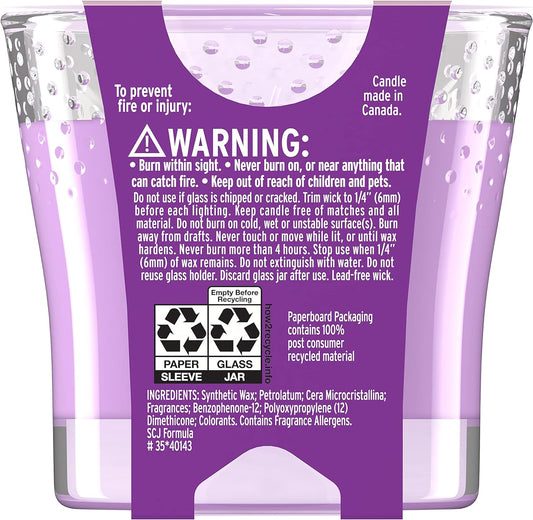 Glade Candle Jar, Air Freshener, Happy-Go-Lilac, 3.4 oz