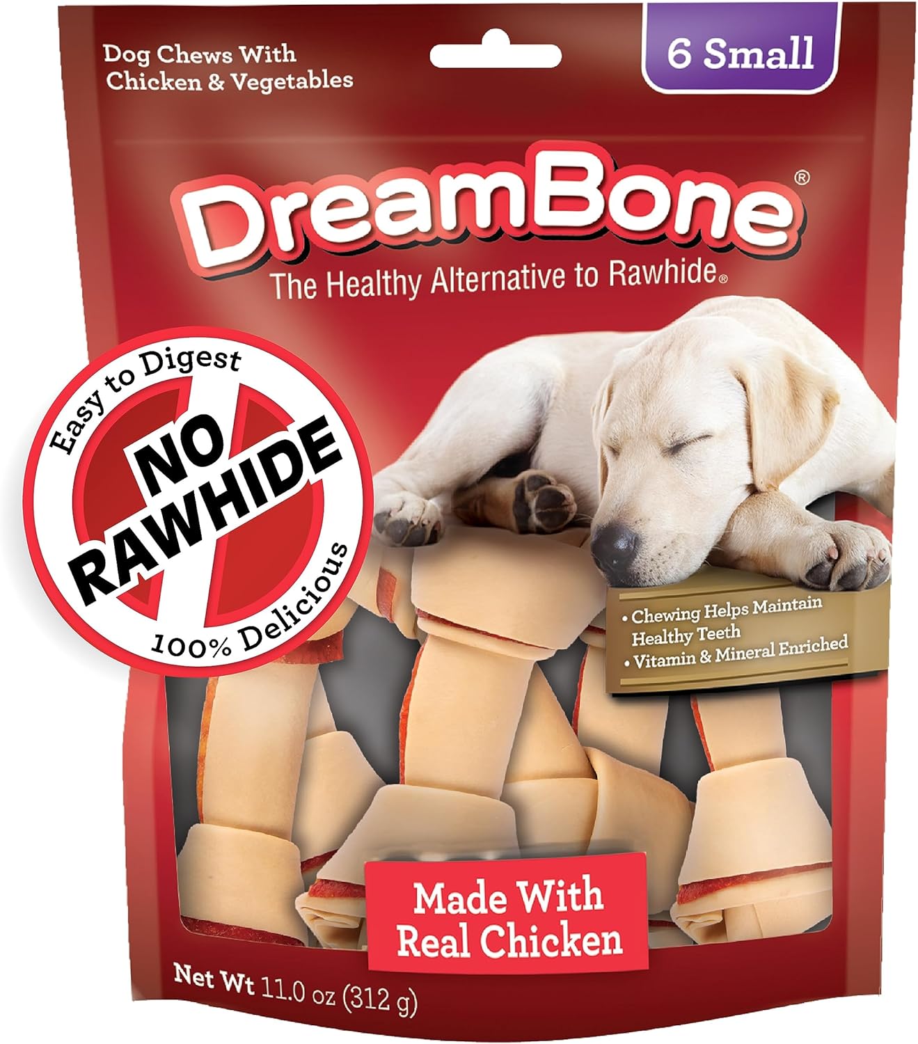 Dreambone Small Chews, Treat Your Dog To A Chew Made With Real Meat And Vegetables