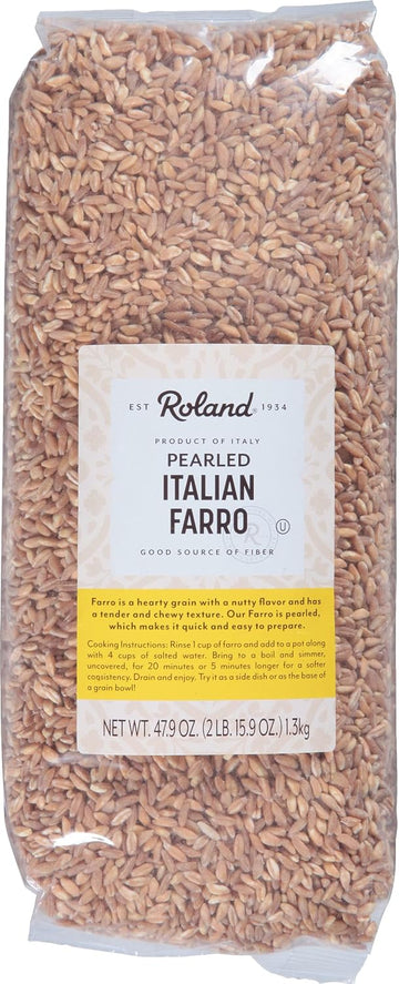 Roland Foods Pearled Italian Farro, Specialty Imported Food, 47.9-Ounce Bag