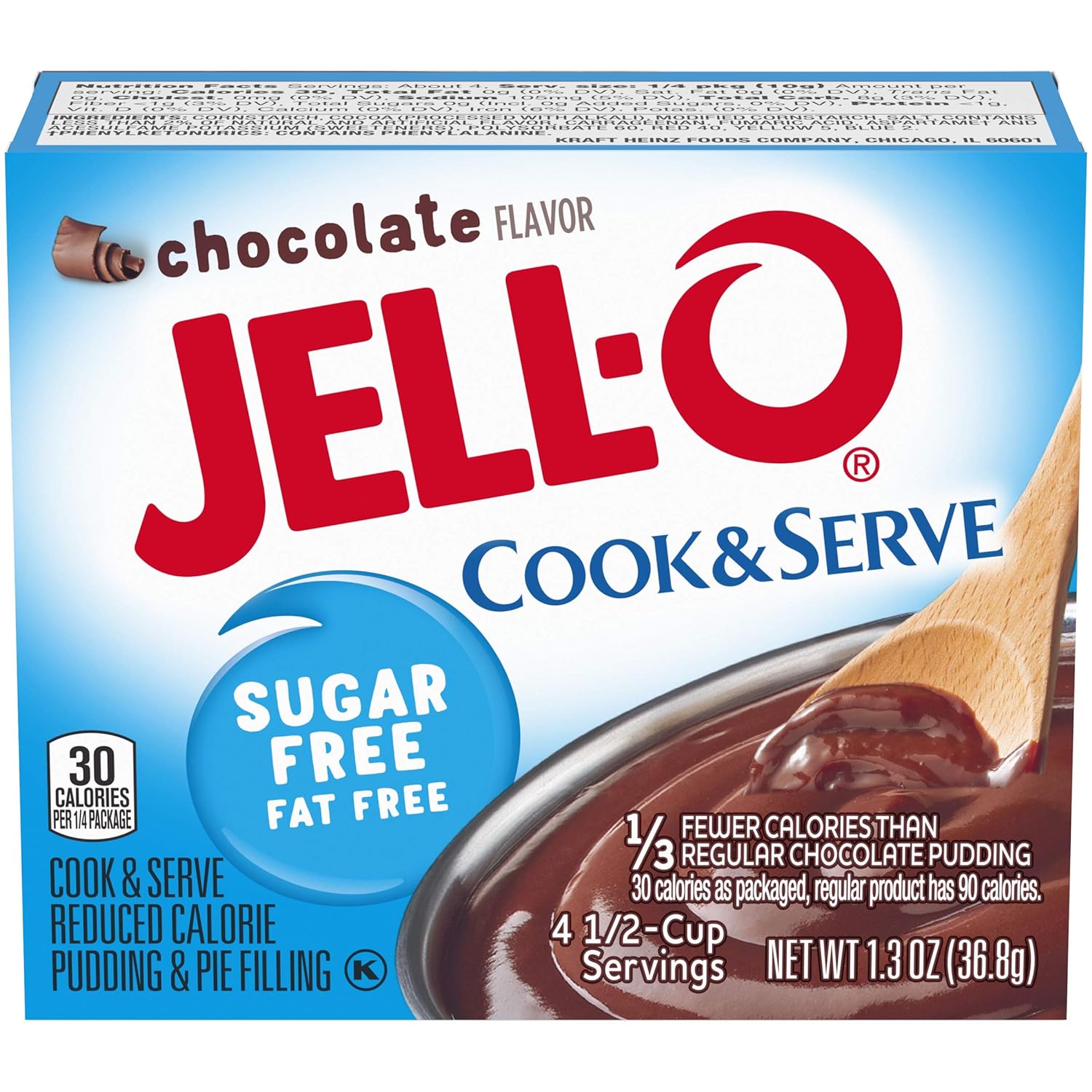 Jell-O Cook & Serve Chocolate Sugar-Free Fat Free Pudding & Pie Filling (7.8 Oz Boxes, Pack Of 6)