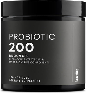 Toniiq 200 Billion Cfu Probiotic Supplement 30 Verified Third-Party Tested Strains - Fully Shelf-Stable Probiotics Formula With Prebiotic Blend - Extended Release Capsules
