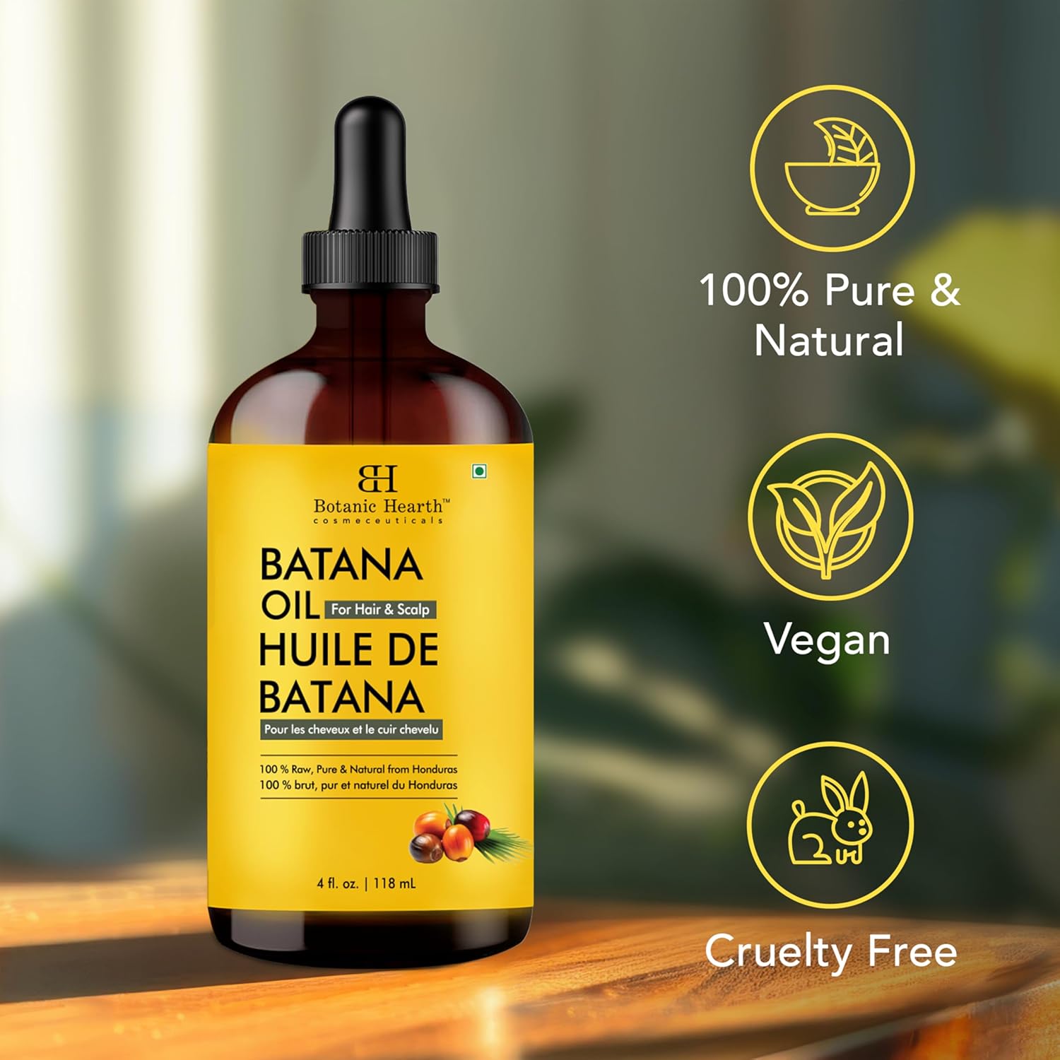Dr Sebi Batana Oil For Hair Growth- Weightless(Glass Bottle 4 Fl Oz) | 100% Pure & Unrefined Oils From Honduras, Lightweight Summer Hair Oil For Strengthening & Volumizing By Botanic Hearth : Beauty & Personal Care